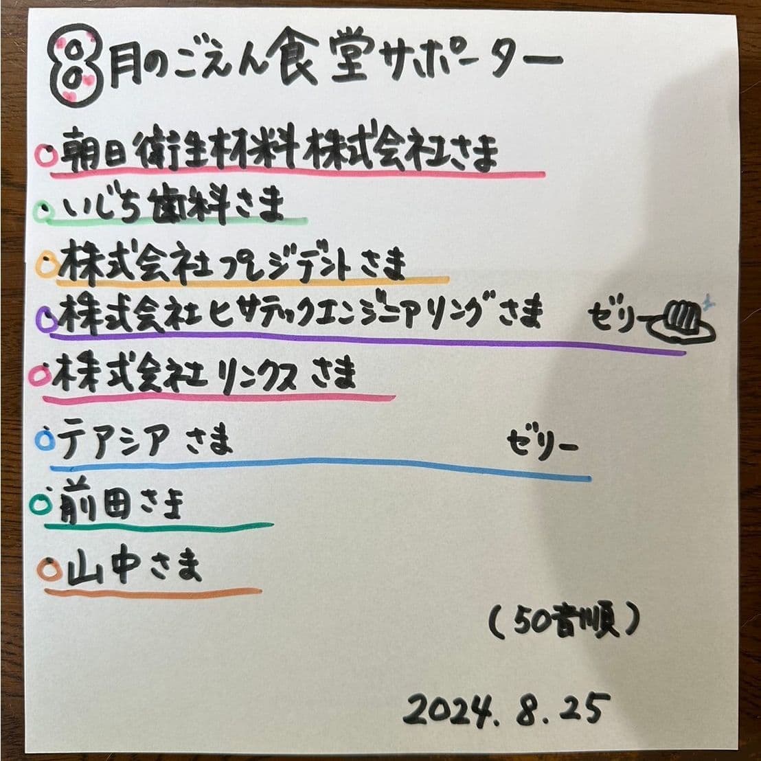 8月堺の子供ごえん食堂